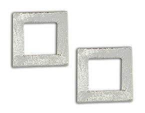 Folheado a prata c/ formato quadrado e acabamento lixado